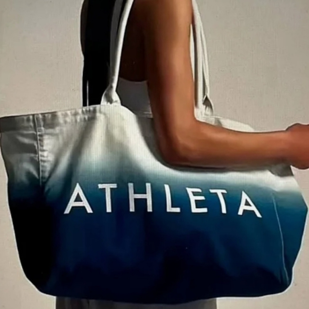 Athleta Ombré Blue Workout / Beach Shoulder Tote Bag